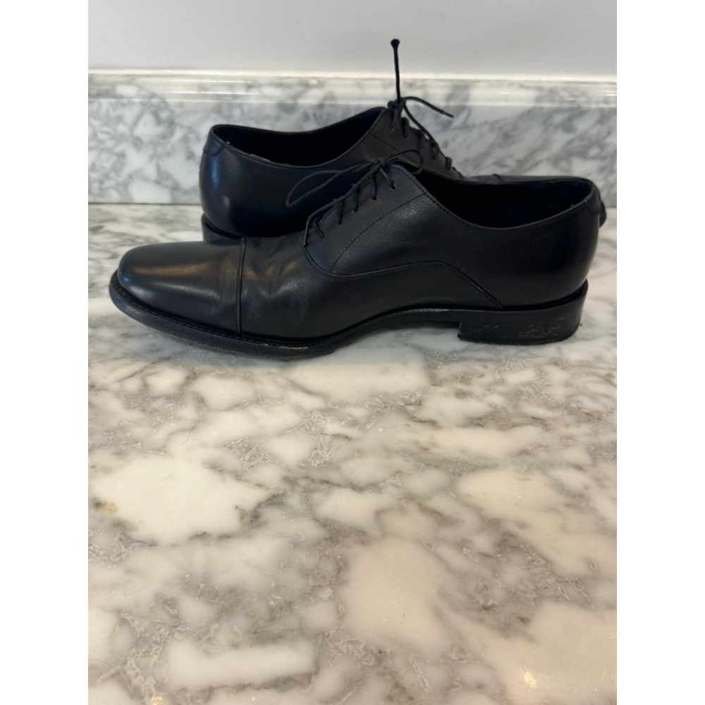 Giorgio Armani Black Leather Cap Toe Oxford Dress Shoes Mens EU 43 US 10 - Picture 9 of 12
